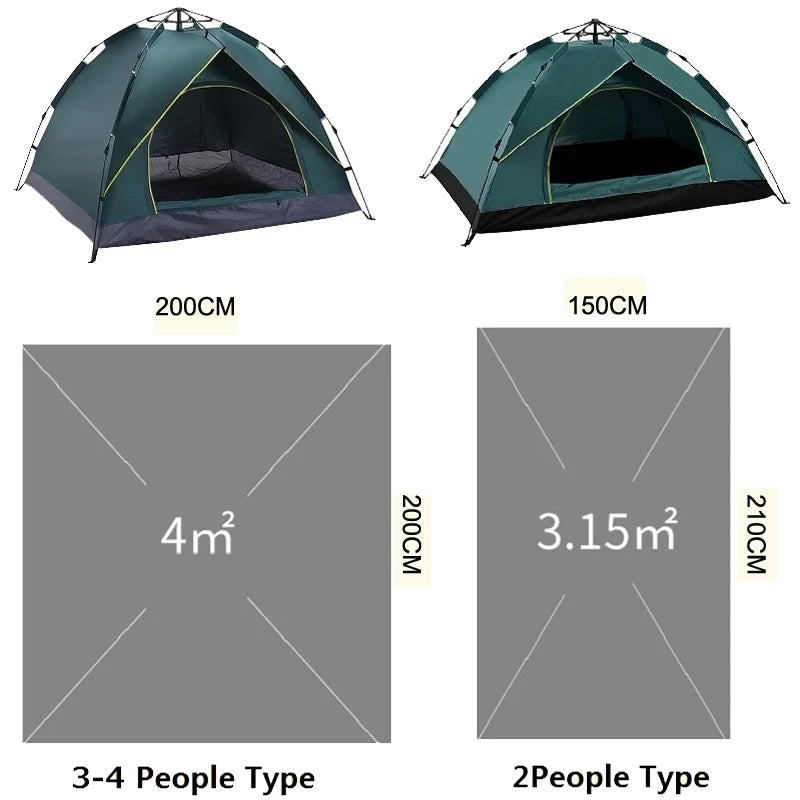 !!Survival Now™ 3-4 Person Outdoor Quick-Open Tent