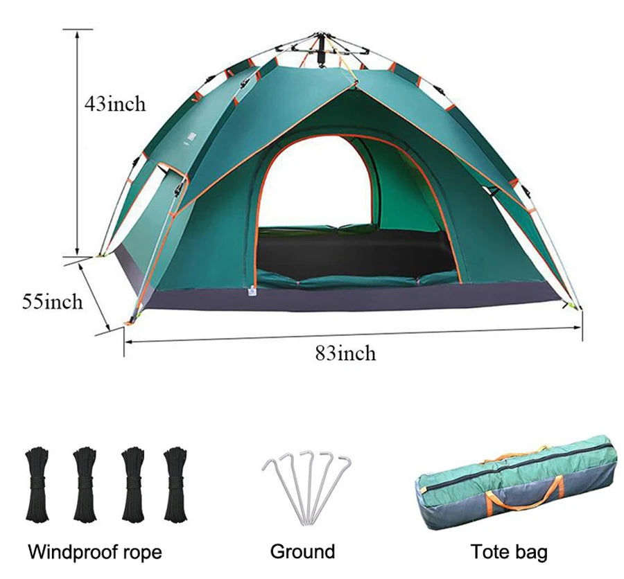 !!Survival Now™ 3-4 Person Outdoor Quick-Open Tent