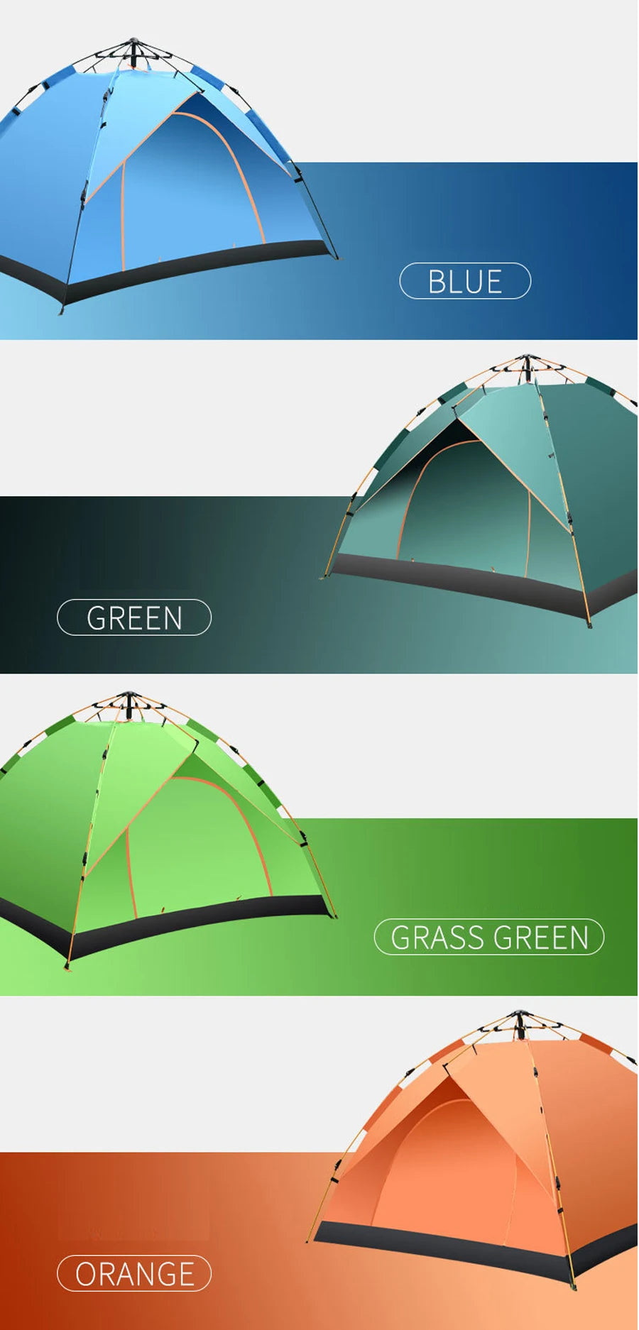 !!Survival Now™ 3-4 Person Outdoor Quick-Open Tent