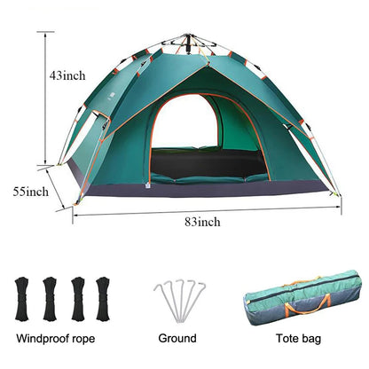 !!Survival Now™ 3-4 Person Outdoor Quick-Open Tent