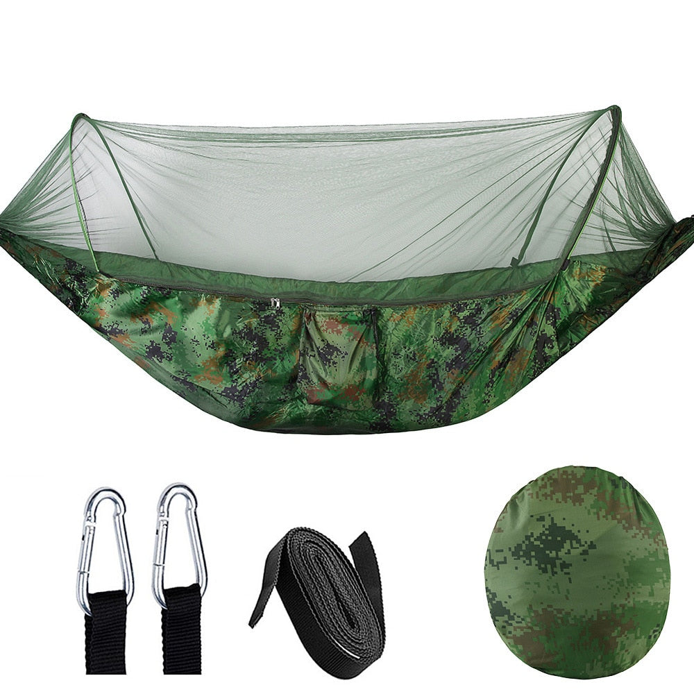 Survival Now™ Portable Outdoor Camping Hammock with Mosquito Net