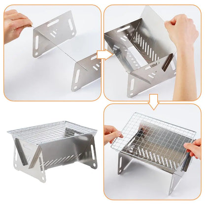 Survival Now™ Stainless Steel Charcoal BBQ Grill