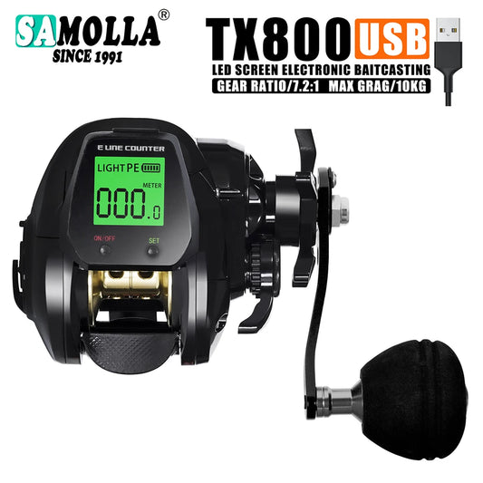 Survival Now™ Bait caster Fishing Reel with Electronic LED Display