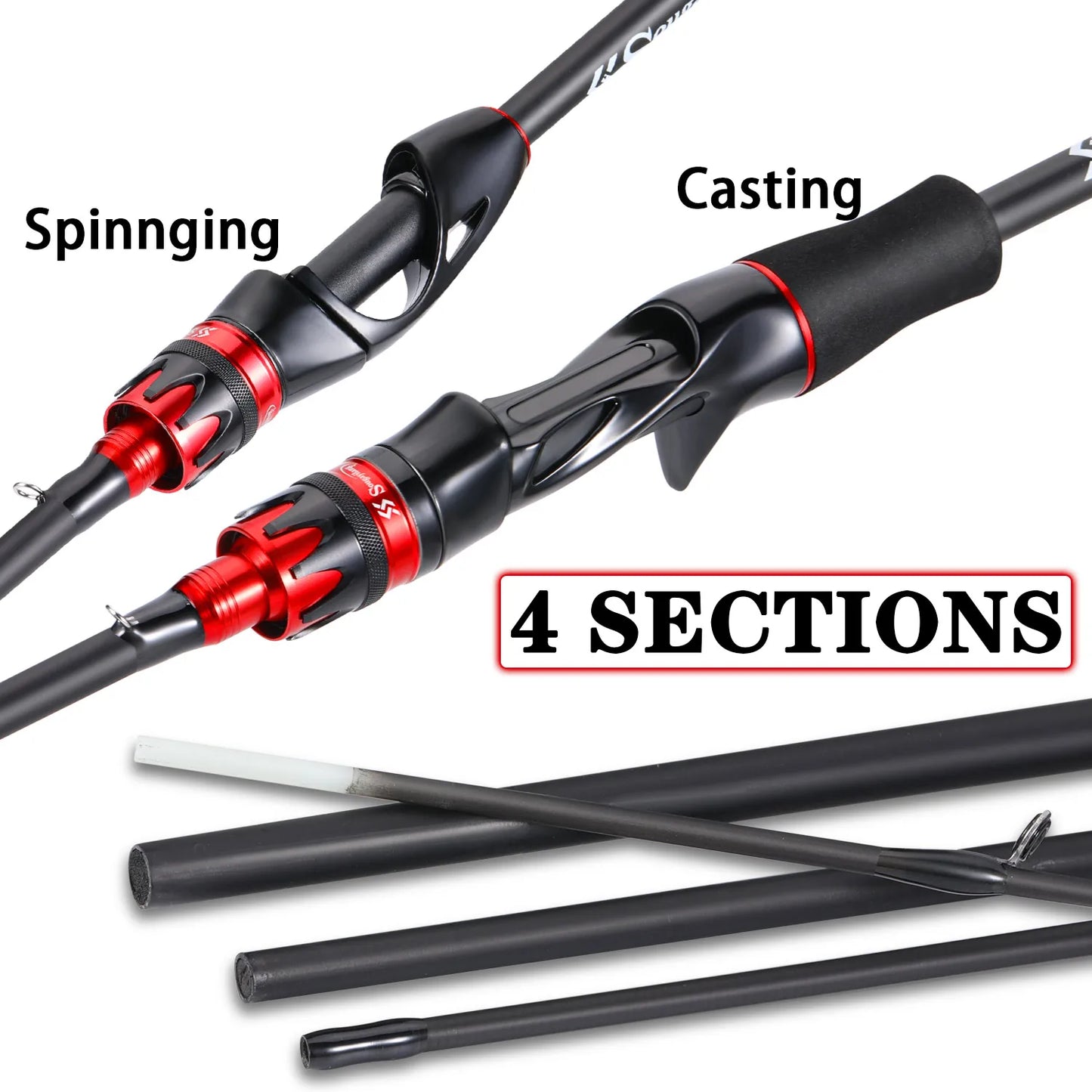 Survival Now™ Ultralight Carbon Fiber Casting Spinning Rod