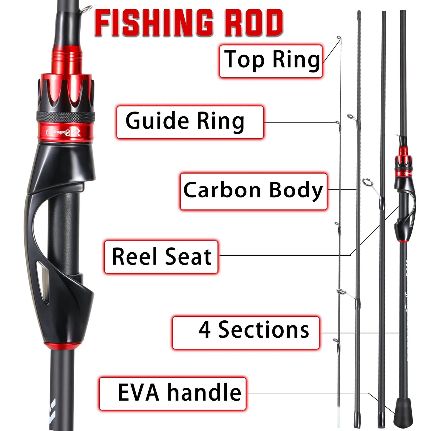 Survival Now™ Ultralight Carbon Fiber Casting Spinning Rod