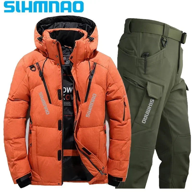 Survival Now™ Goose Down Jacket & Tactical Pants Winter Fishing Suit