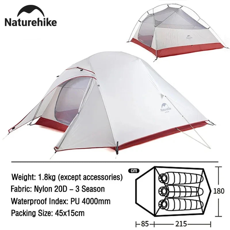 !!Survival Now™ 3-Person Backpacking Tent