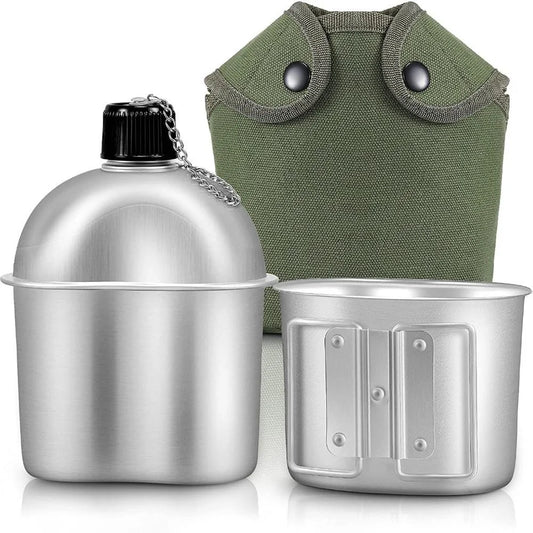 Survival Now™ 3PCS/Set Military Canteen Cookware