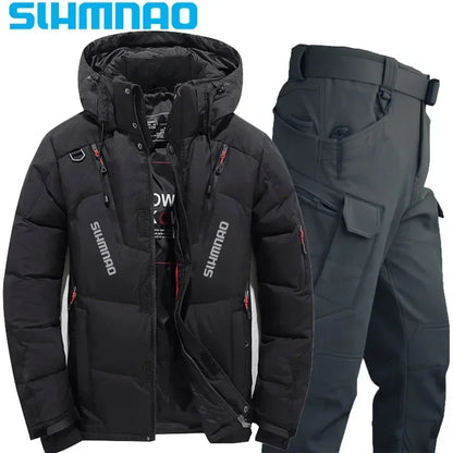 Survival Now™ Goose Down Jacket & Tactical Pants Winter Fishing Suit