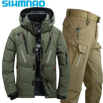 Survival Now™ Goose Down Jacket & Tactical Pants Winter Fishing Suit