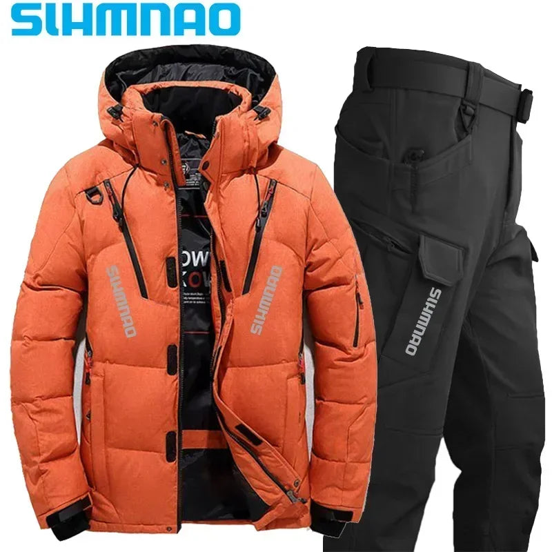 Survival Now™ Goose Down Jacket & Tactical Pants Winter Fishing Suit