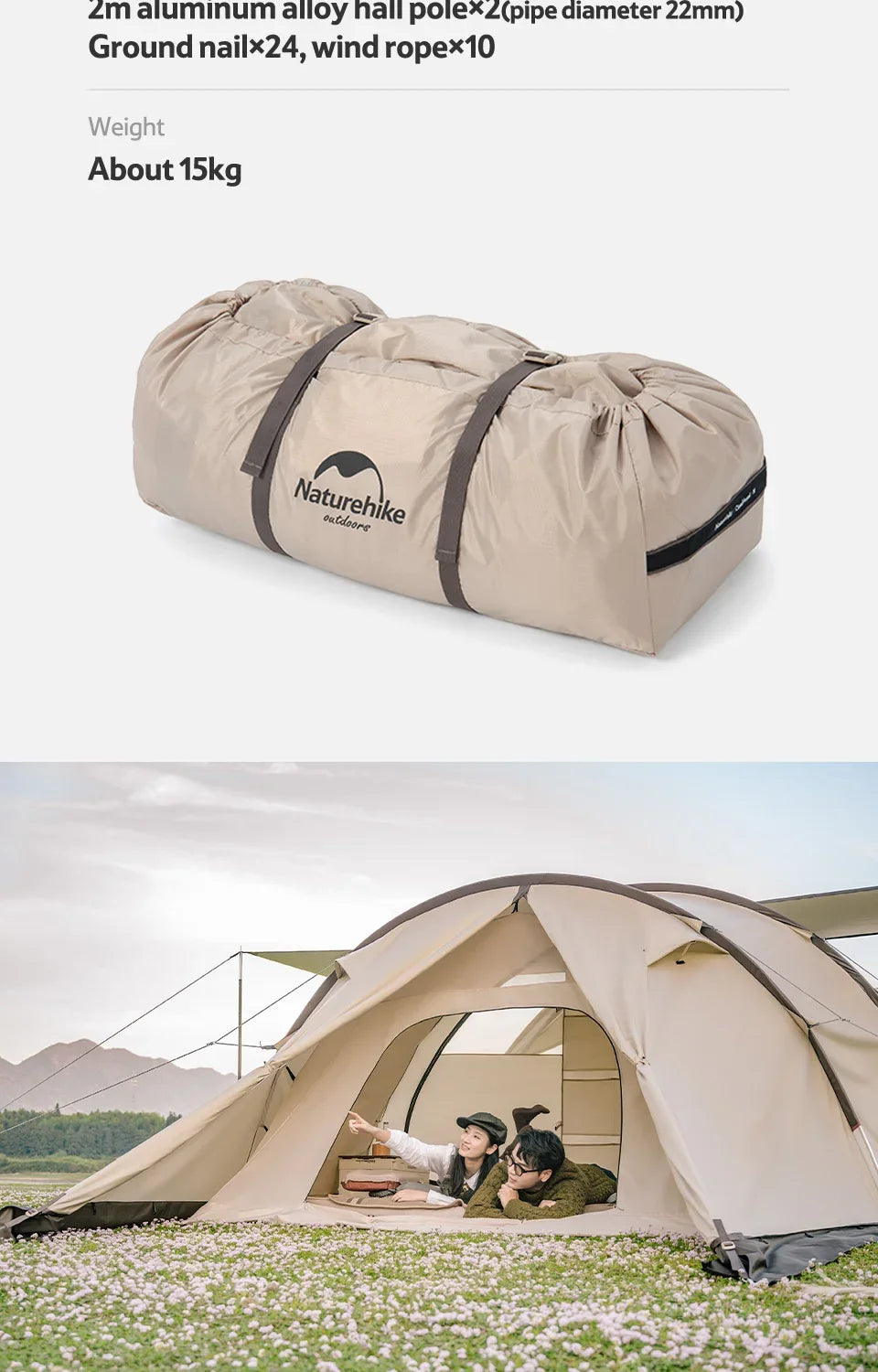 !!Survival Now™ 4-6 Persons Tunnel Tent