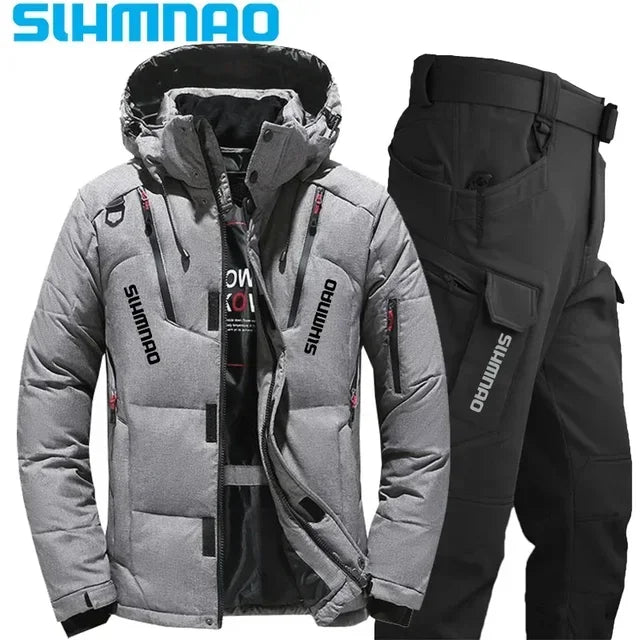 Survival Now™ Goose Down Jacket & Tactical Pants Winter Fishing Suit