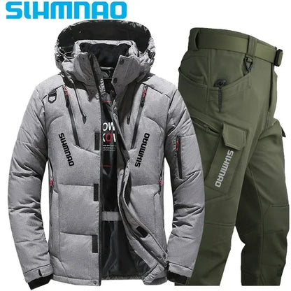 Survival Now™ Goose Down Jacket & Tactical Pants Winter Fishing Suit