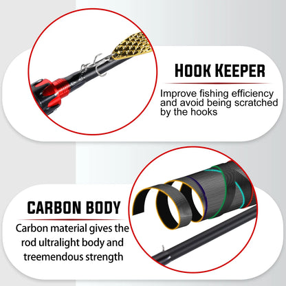 Survival Now™ Ultralight Carbon Fiber Casting Spinning Rod