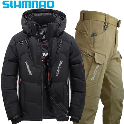 Survival Now™ Goose Down Jacket & Tactical Pants Winter Fishing Suit