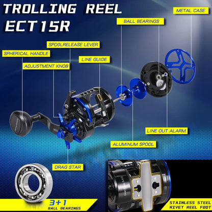 Survival Now™ Trolling Reel with Level Wind