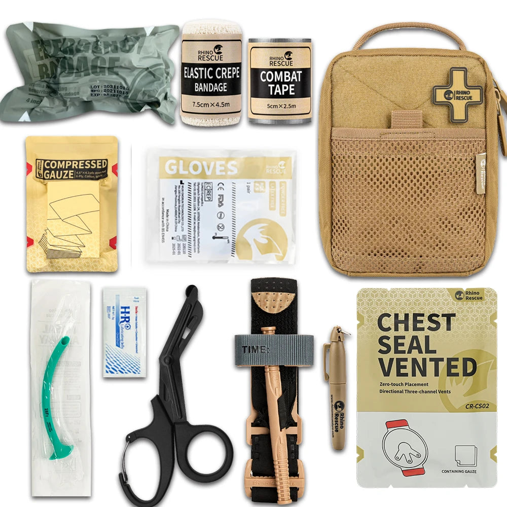 Survival Now™ First Aid Kit IFAK POUCH 004M (Khaki)