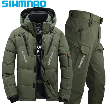 Survival Now™ Goose Down Jacket & Tactical Pants Winter Fishing Suit